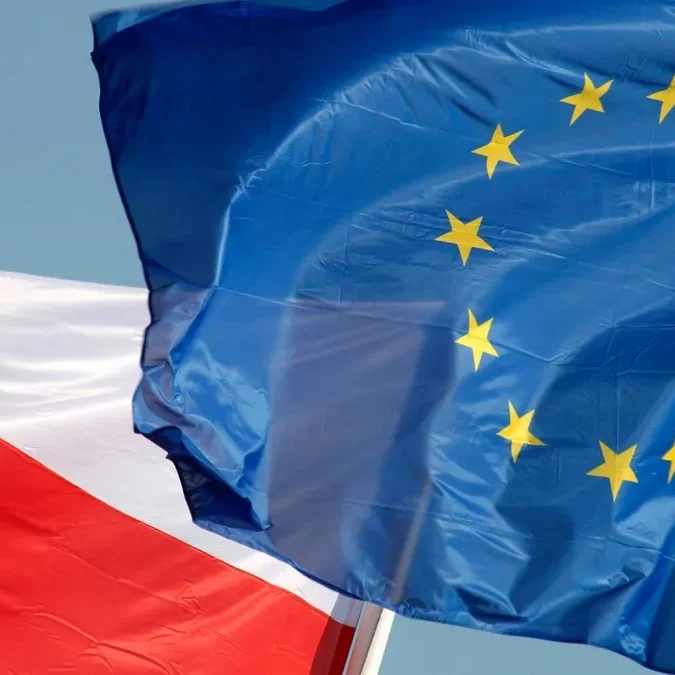 flaga Polski i Unii